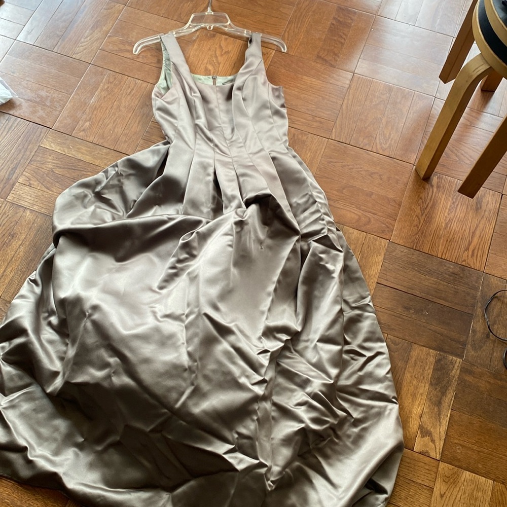 ABS taupe statin evening dress